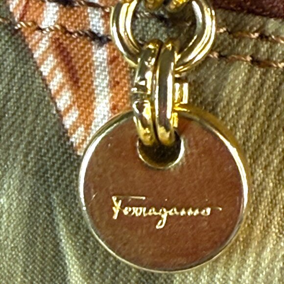 Salvatore Ferragamo Vintage Foldable Canvas and Leather Botanical Tote with COA - Picture 7 of 16